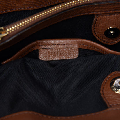 Burberry Grainy Calfskin House Check Medium Banner Tote Tan 9 of 14