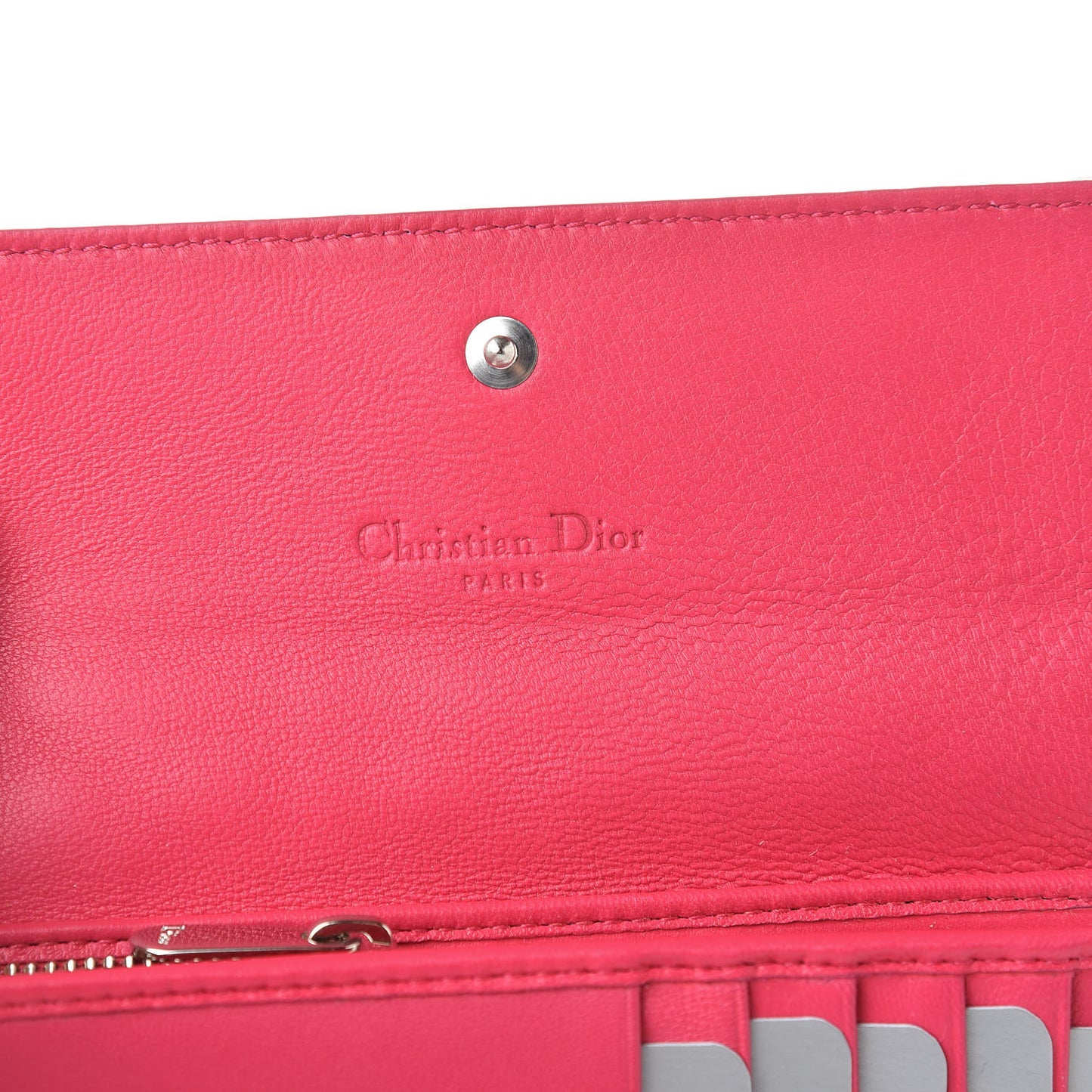 Lambskin Cannage Lady Dior Explorateur Wallet Fuchsia