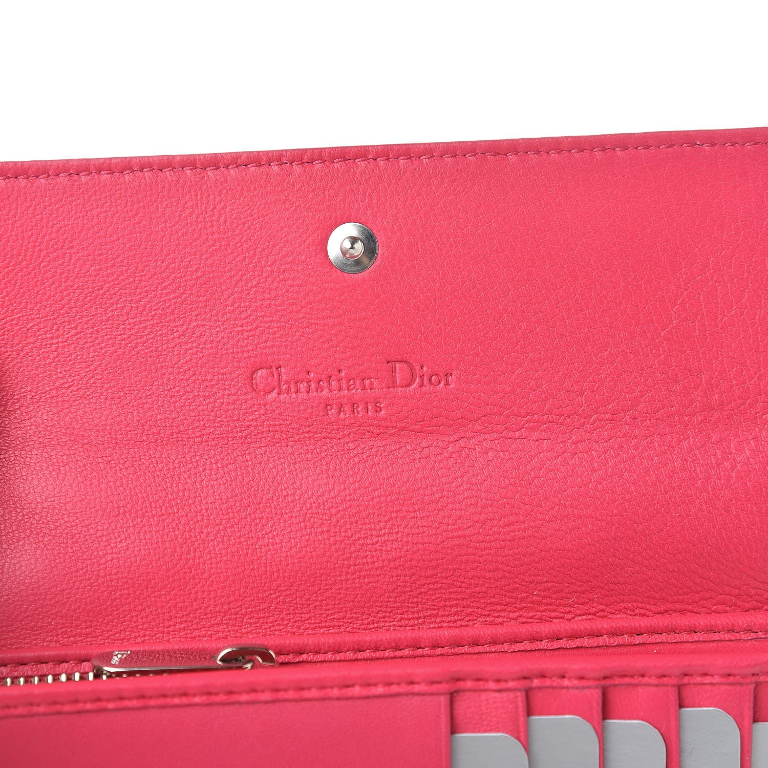 Christian Dior Lambskin Cannage Lady Dior Explorateur Wallet Fuchsia 6 of 9