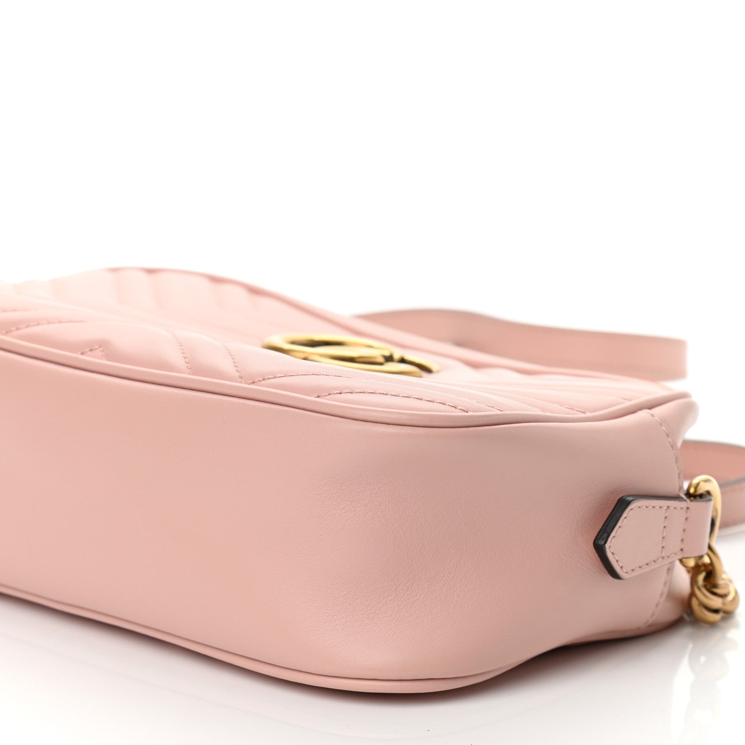 Gucci Calfskin Matelasse Small GG Marmont Chain Shoulder Bag Perfect Pink 10 of 11