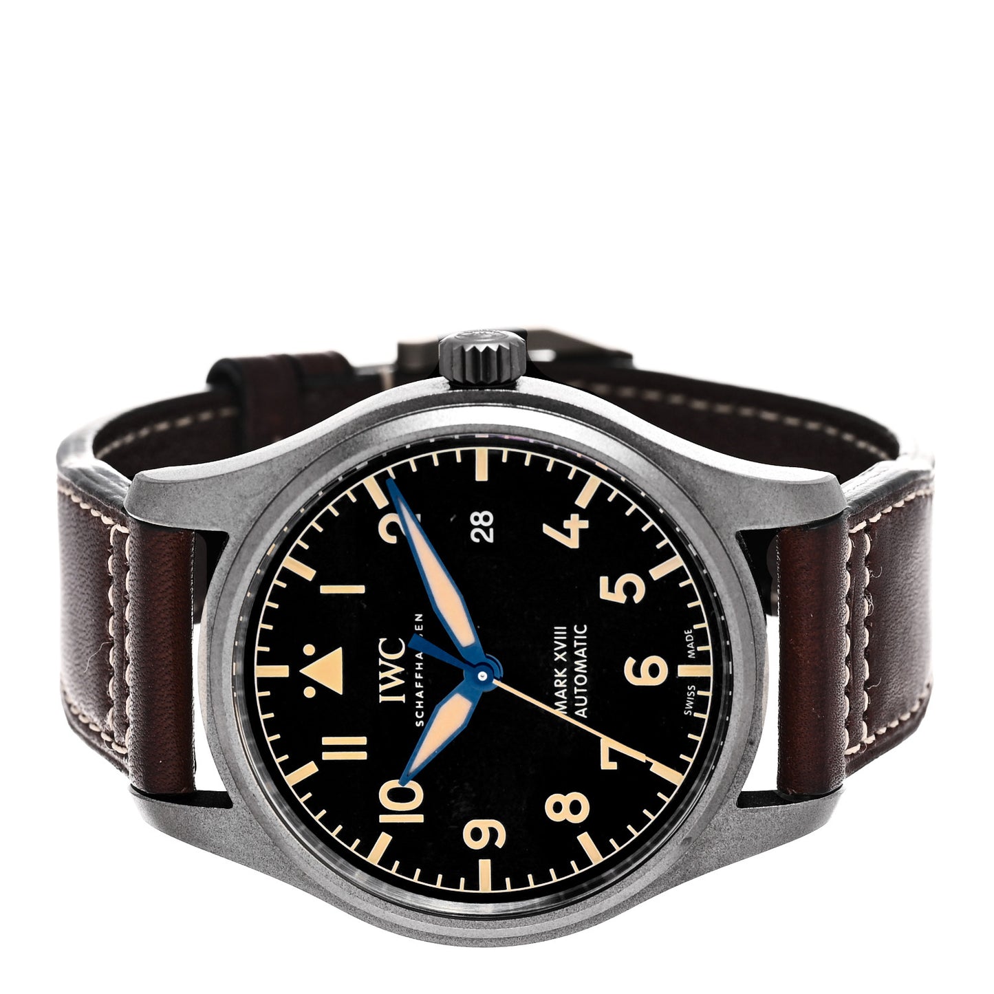 Titanium Calfskin 40mm Pilot Mark XVIII Heritage Automatic Watch Black IW327006