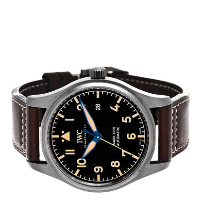 IWC Titanium Calfskin 40mm Pilot Mark XVIII Heritage Automatic Watch Black IW327006 3 of 10