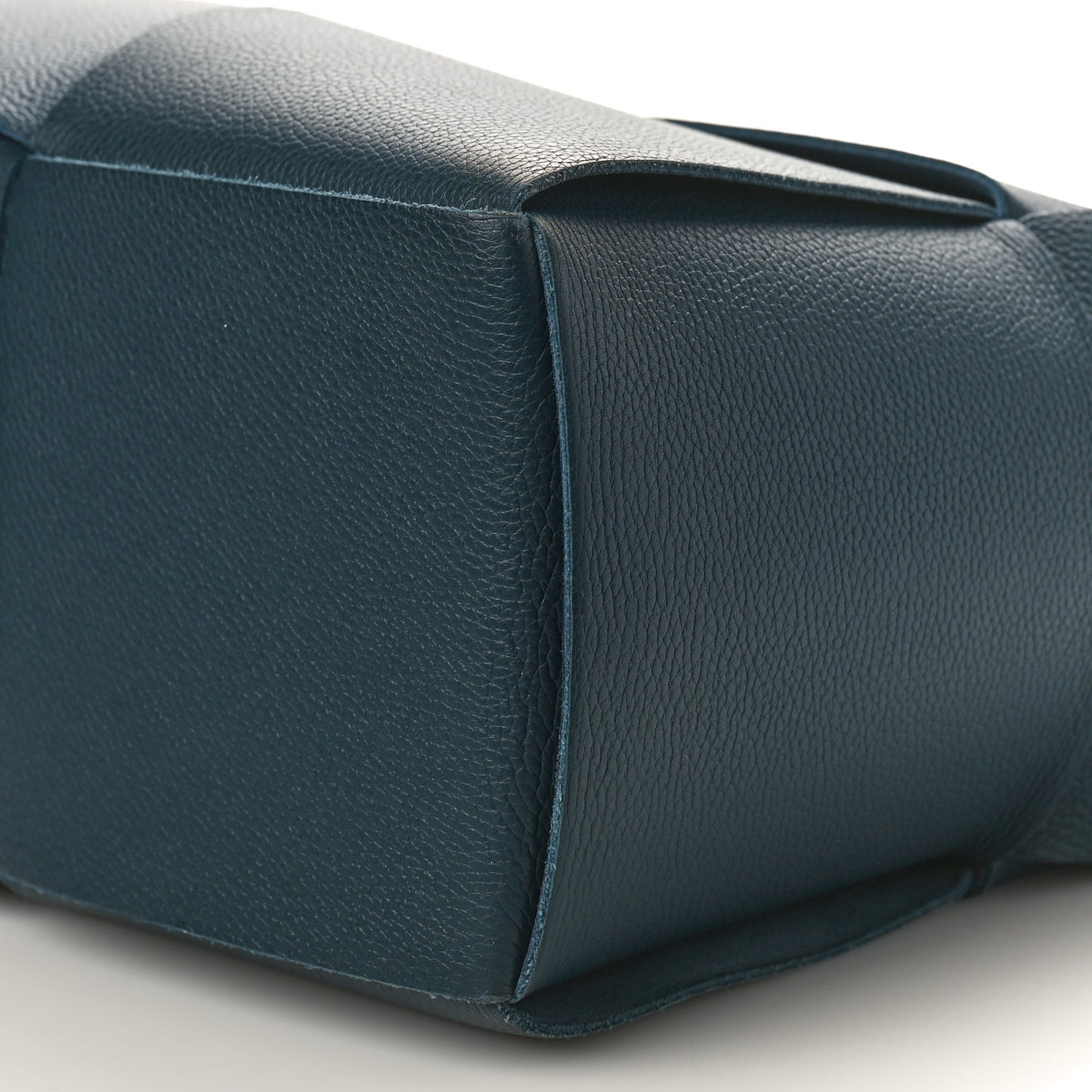 Grained Calfskin Maxi Intrecciato Medium Arco Tote Navy Blue