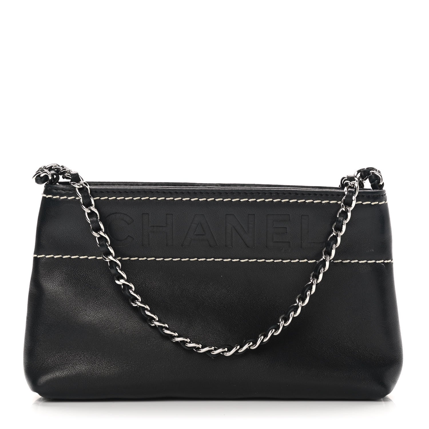 Chanel Lambskin Lax Pochette Black 1 of 9