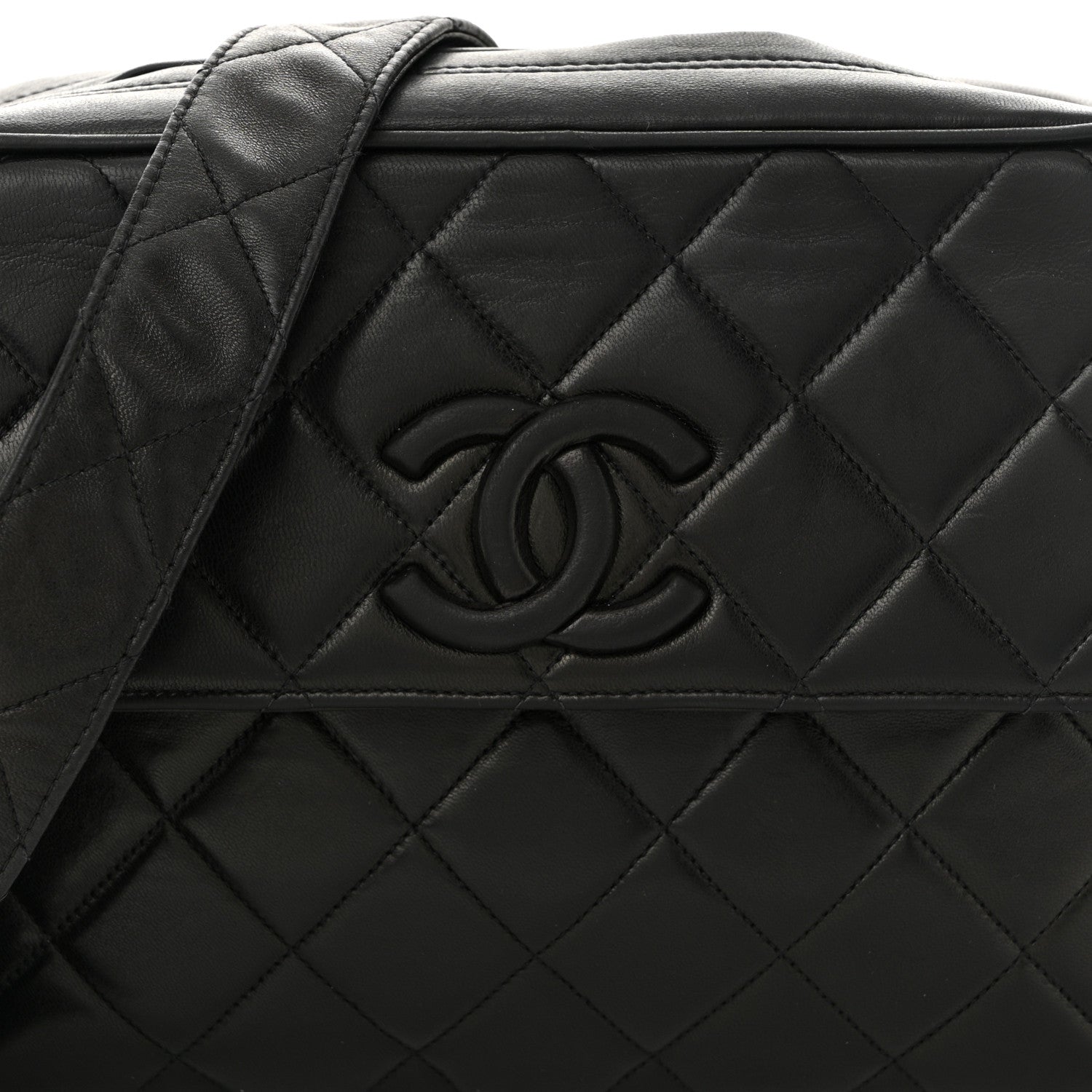 Chanel Lambskin Quilted Tassel Flap Camera Case Black 9 of 12