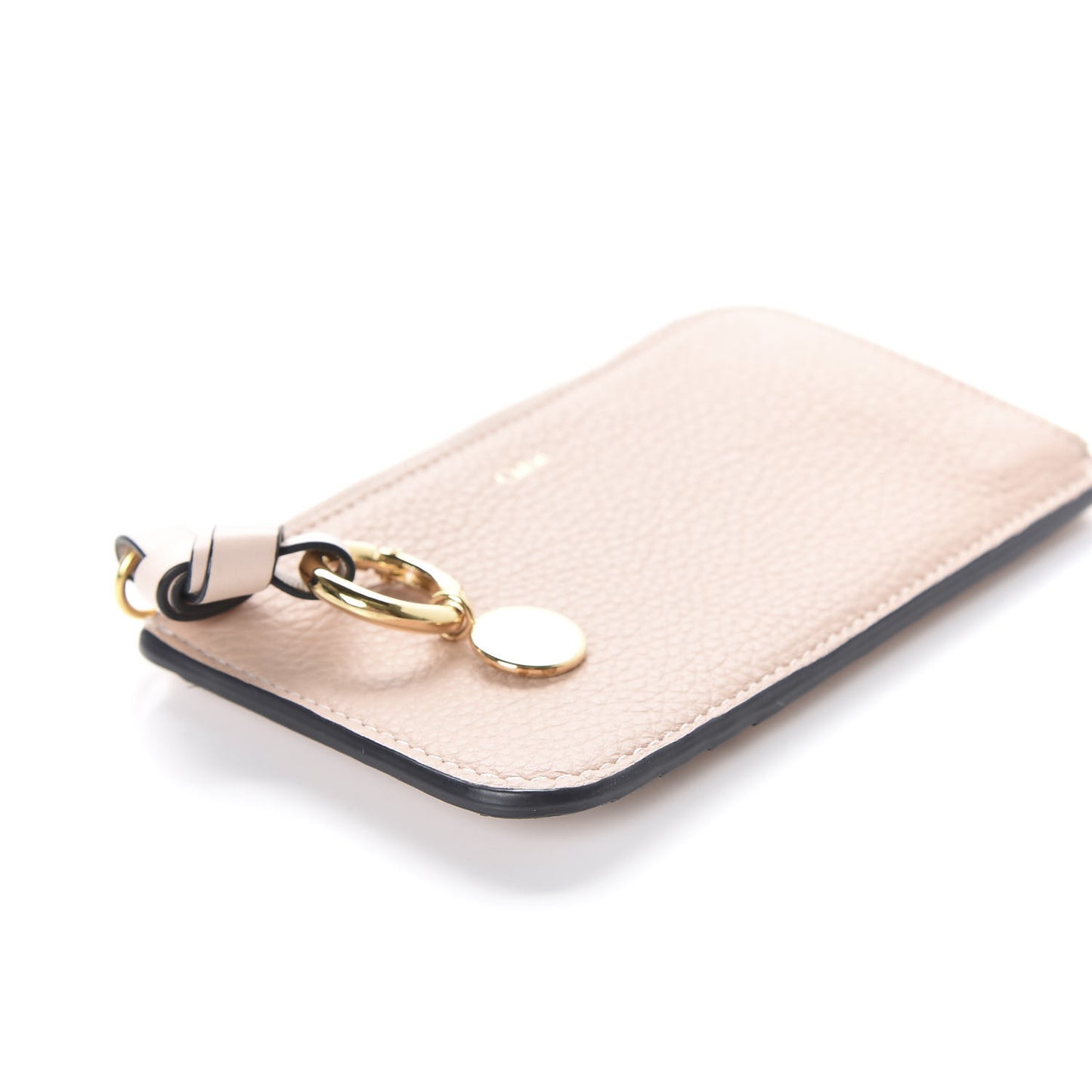 Calfskin Alphabet Purse Wallet Cement Pink