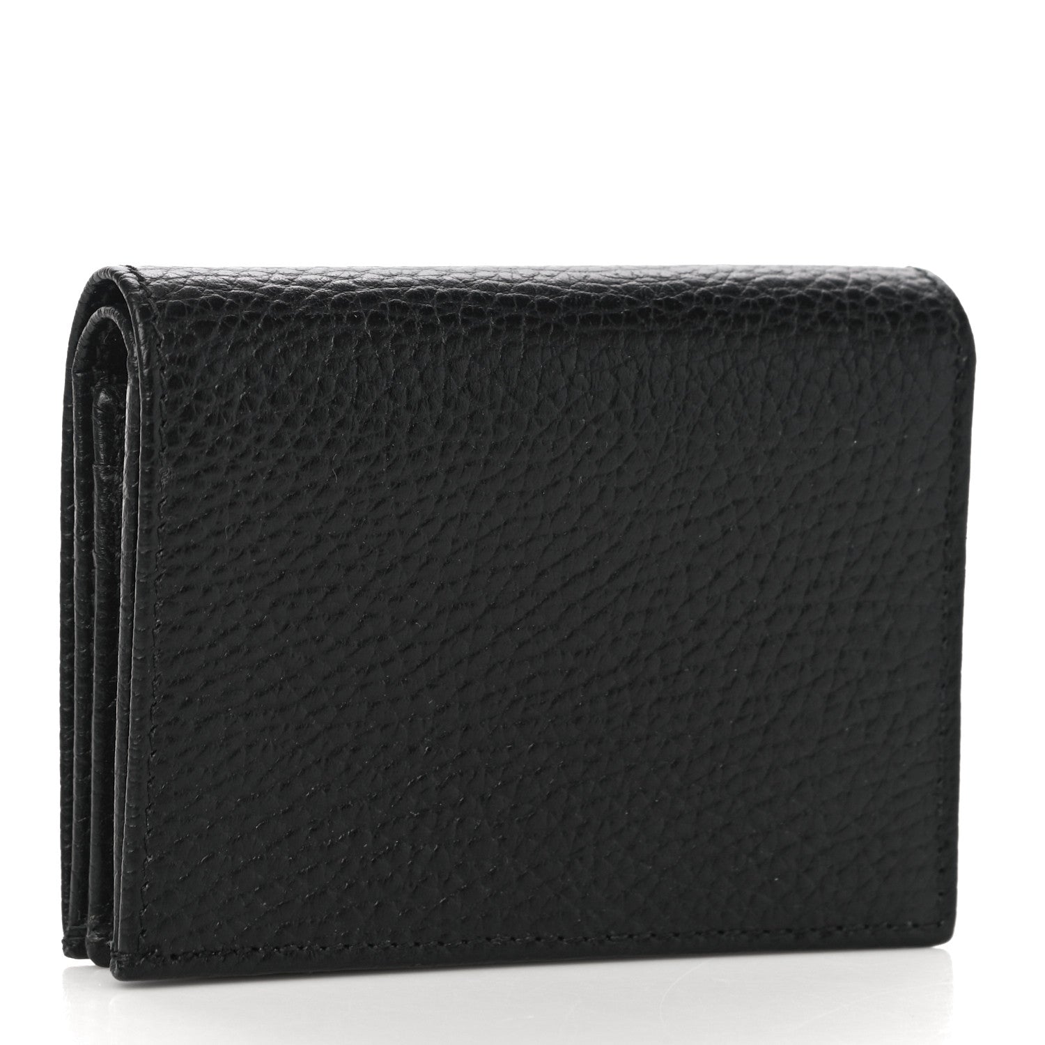 Gucci Pebbled Calfskin GG Marmont Card Case Black 3 of 10