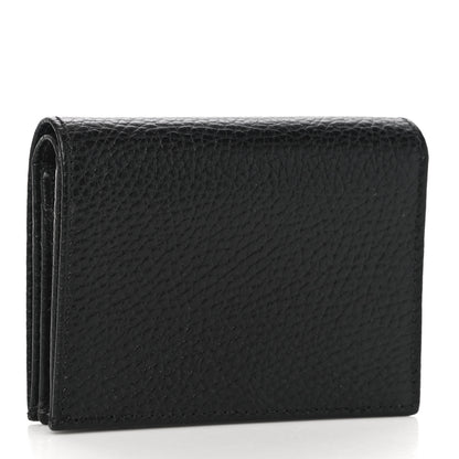 Gucci Pebbled Calfskin GG Marmont Card Case Black 3 of 10