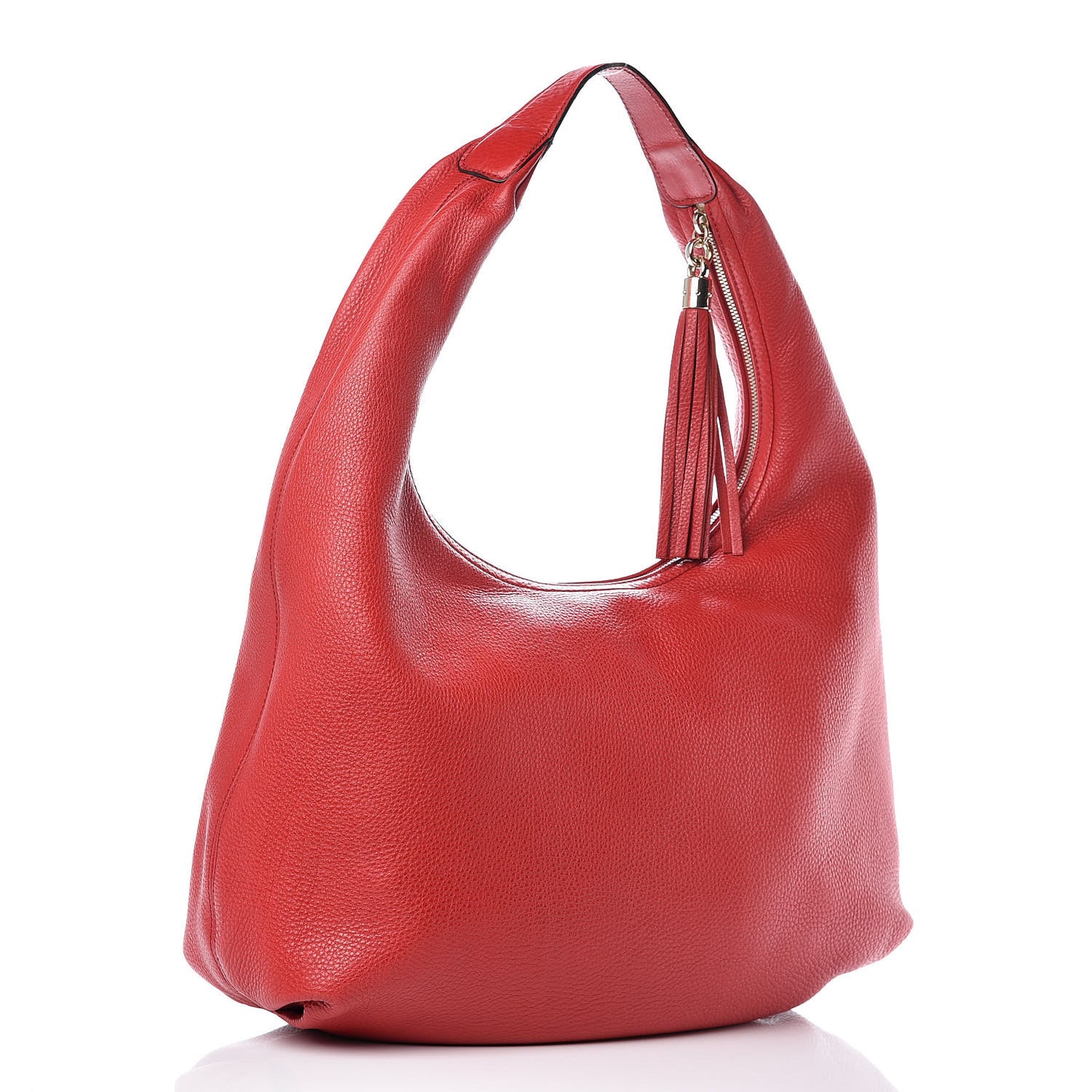 Pebbled Calfskin Large Soho Hobo Red