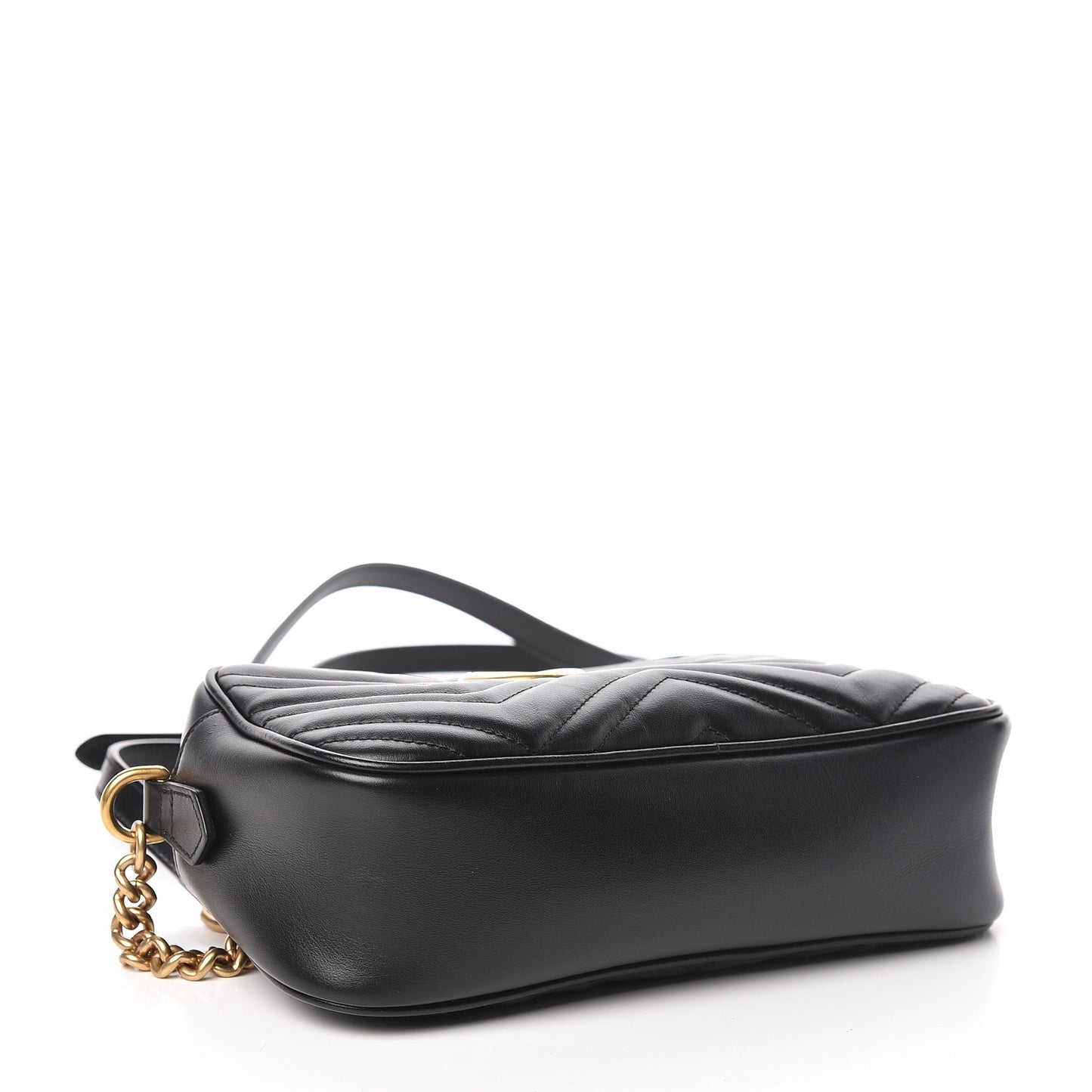 Calfskin Matelasse Small GG Marmont Chain Shoulder Bag Black