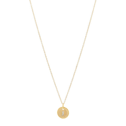 David Yurman 18K Yellow Gold Diamond Initial J Charm Pendant Necklace 1 of 4