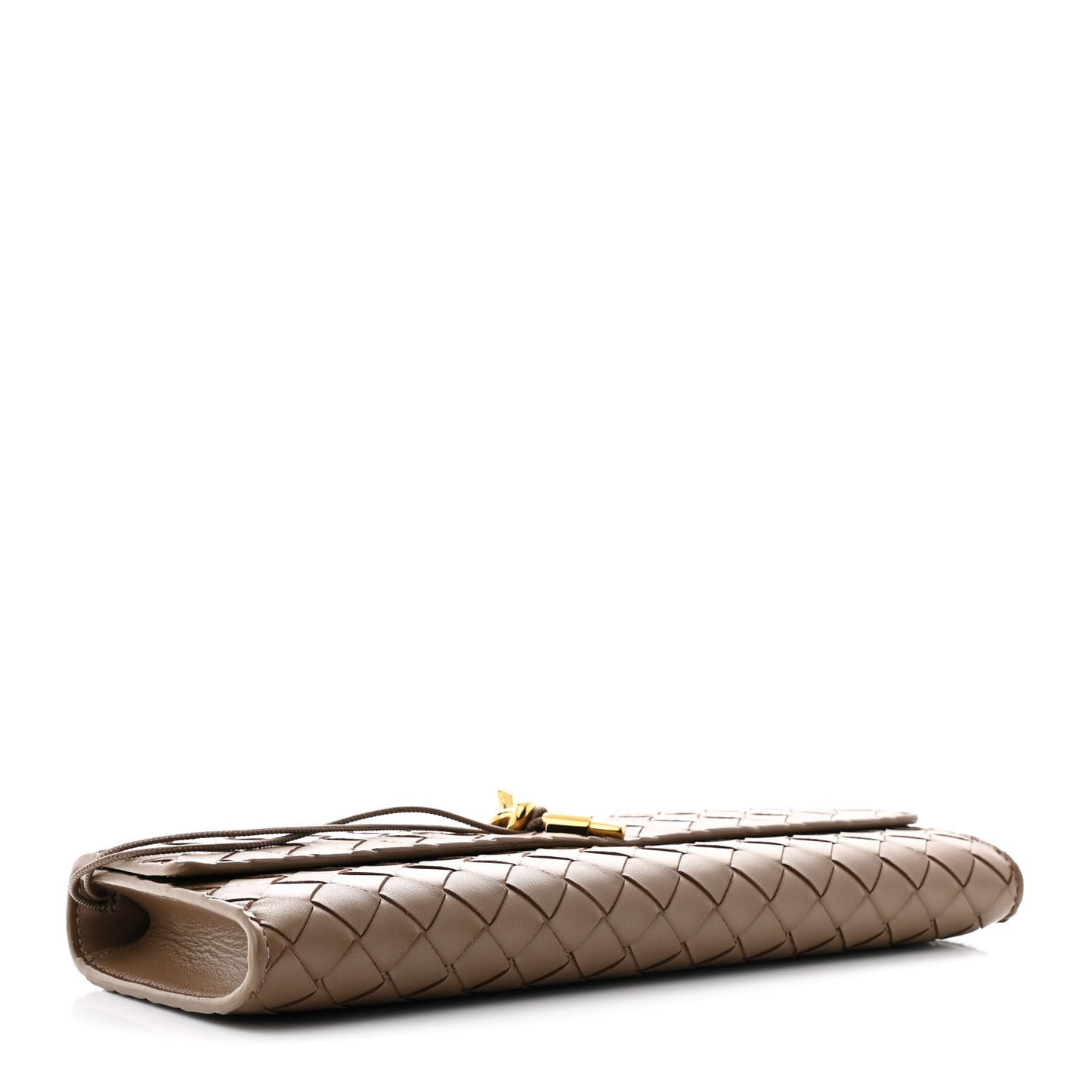 Nappa Intrecciato Long Andiamo Top Handle Clutch Pinecone