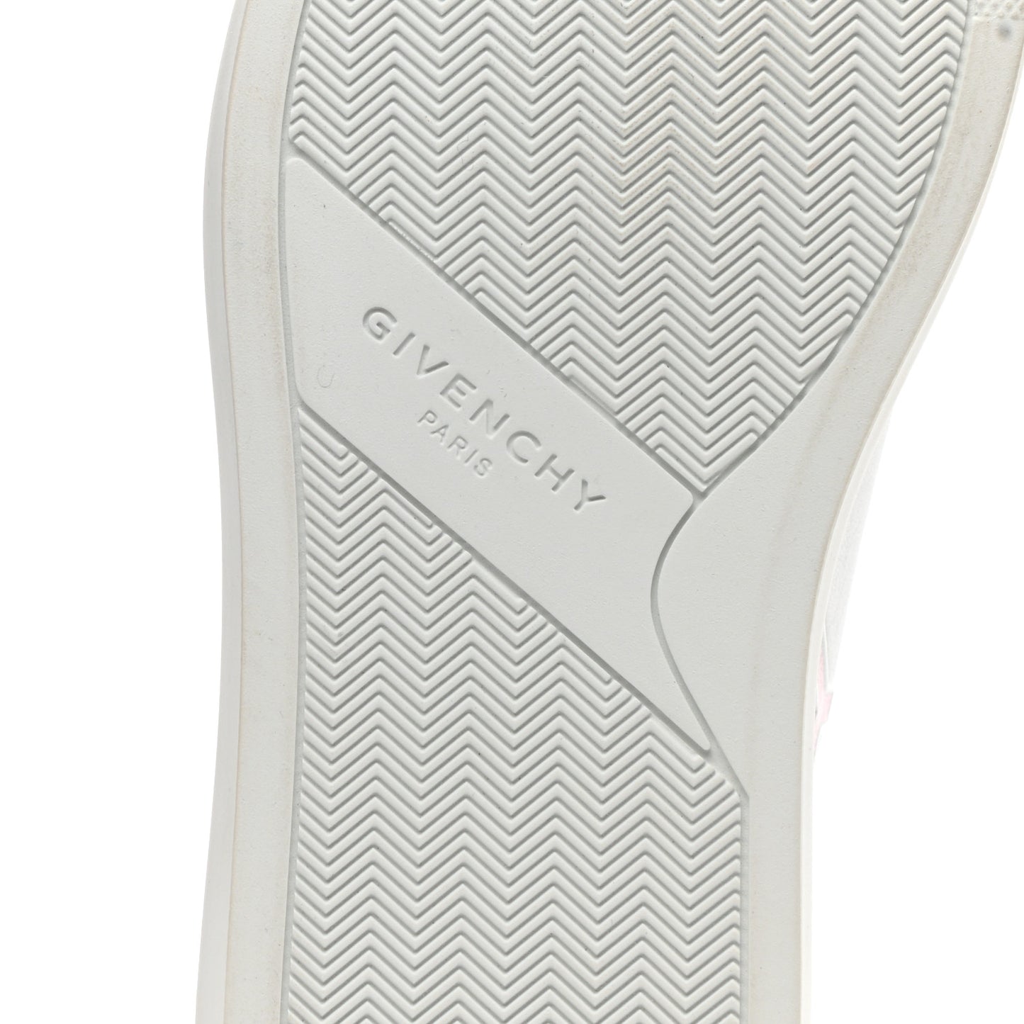 Calfskin Reverse Logo Urban Street Sneakers 36.5 White Pink
