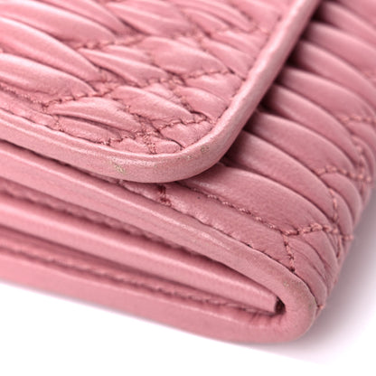 Miu Miu Nappa Matelasse Crystal Cherry Wallet On Chain Rosa 13 of 17