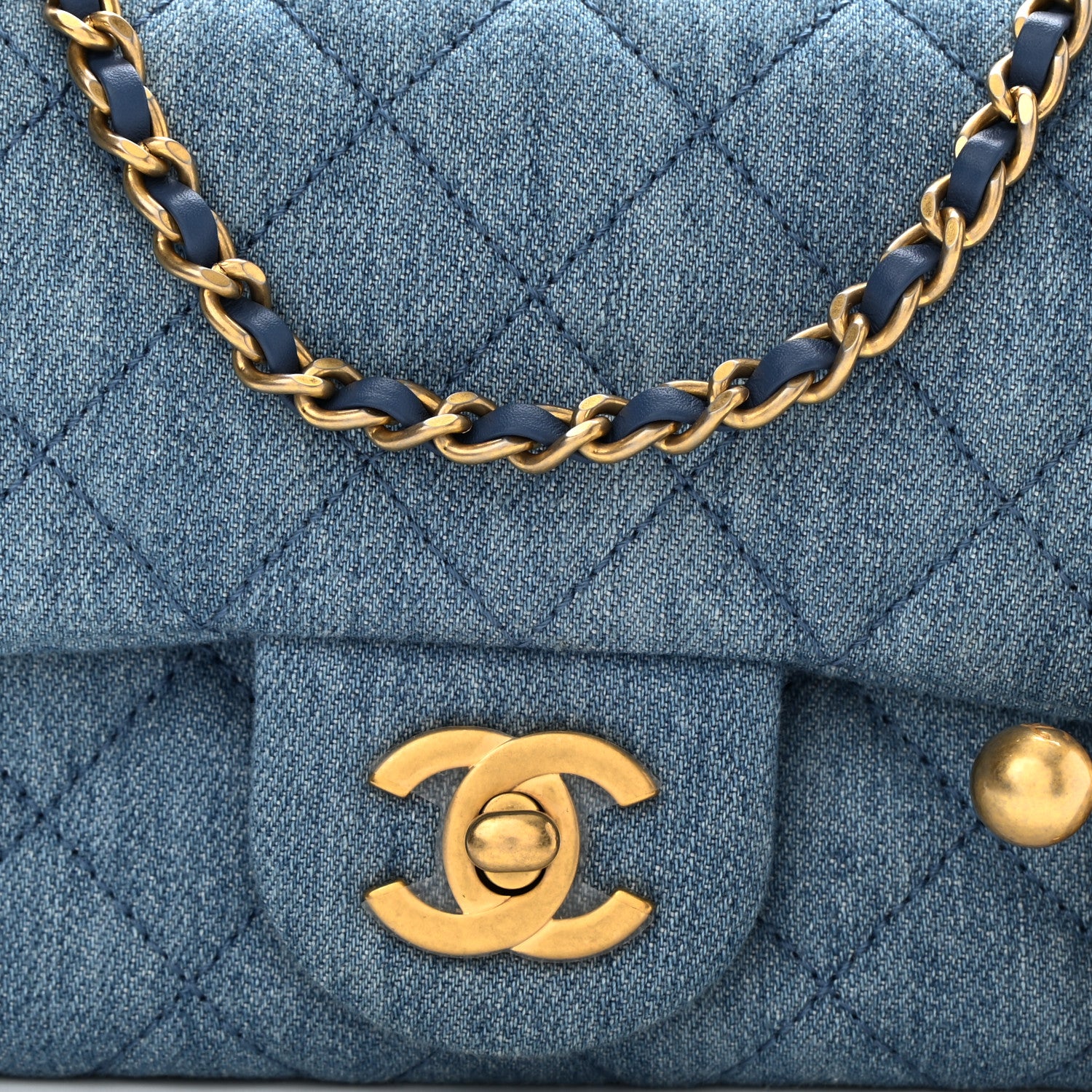 Chanel Denim Quilted Mini Pearl Crush Flap Blue 8 of 11