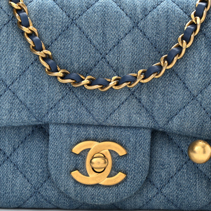 Chanel Denim Quilted Mini Pearl Crush Flap Blue 8 of 11