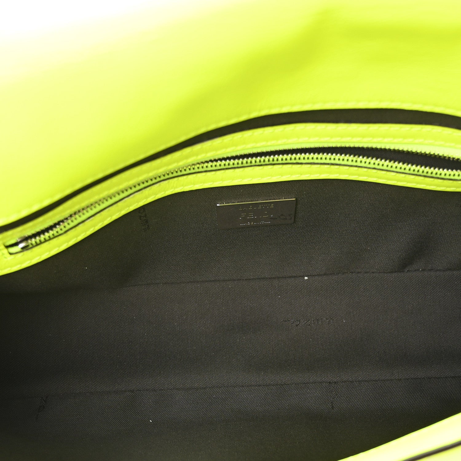 Fendi X MARC JACOBS Nappa FF 1974 Embossed Baguette Yellow Fluo 5 of 10