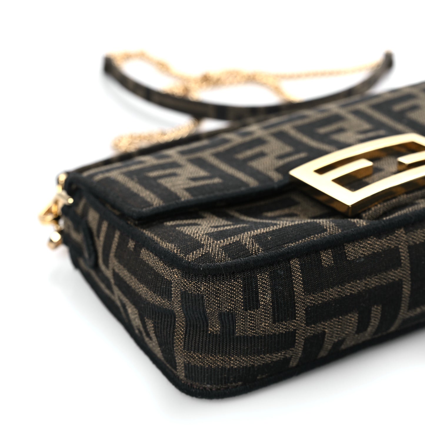 Fabric Jacquard FF 1974 Mini Baguette Tobacco Moro Black