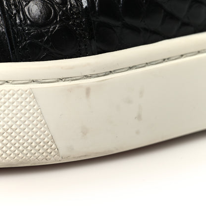Christian Louboutin Calfskin Alligator Embossed Vieirissima Orlato Flat Sneakers 39 Black 10 of 11