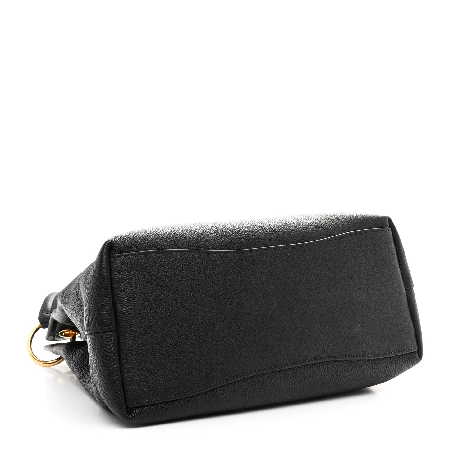 Vitello Phenix Embossed Logo Hobo Black