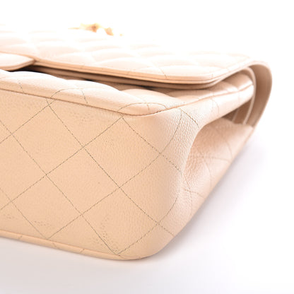 Chanel Caviar Quilted Jumbo Double Flap Beige Clair 9 of 10