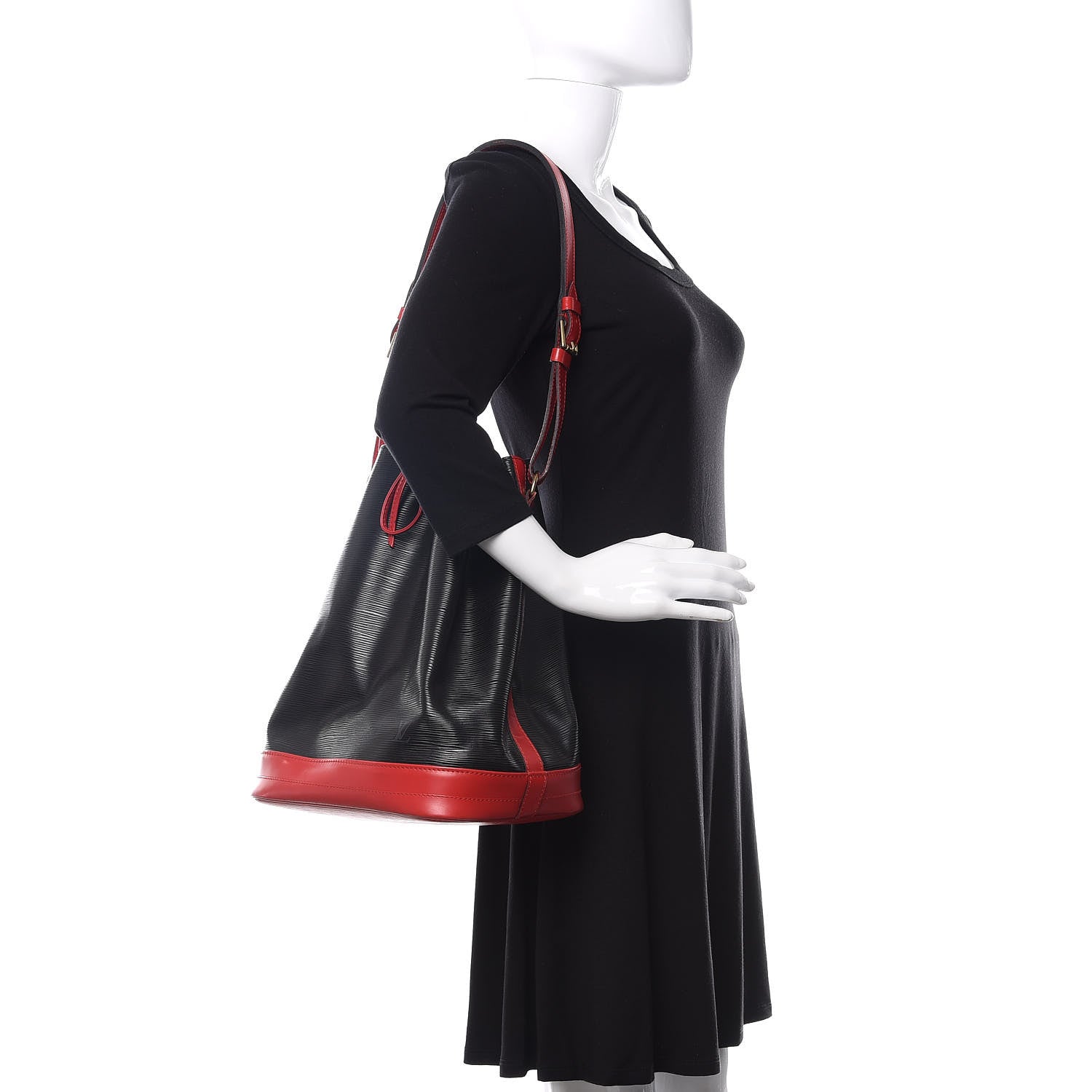 Louis Vuitton Epi Bi-Color Noe Castillan Red Black 2 of 11