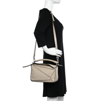 Loewe Grained Calfskin Small Puzzle Bag Sand 2 of 16