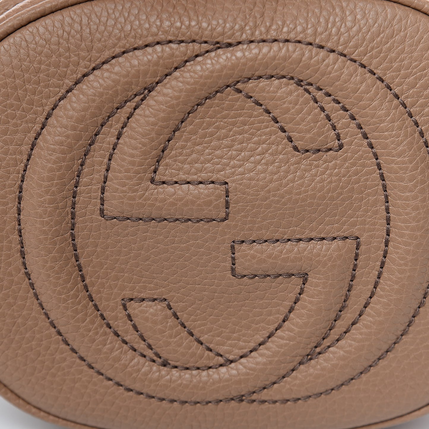 Pebbled Calfskin Mini Soho Chain Bag Camelia