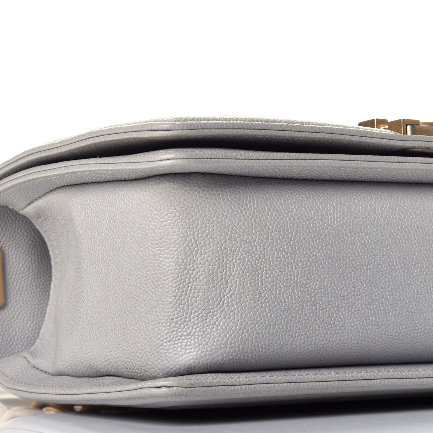 Caviar Quilted Medium Boy Flap Grey