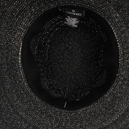 Chanel Woven CC Wide Brim Hat M Navy 6 of 8