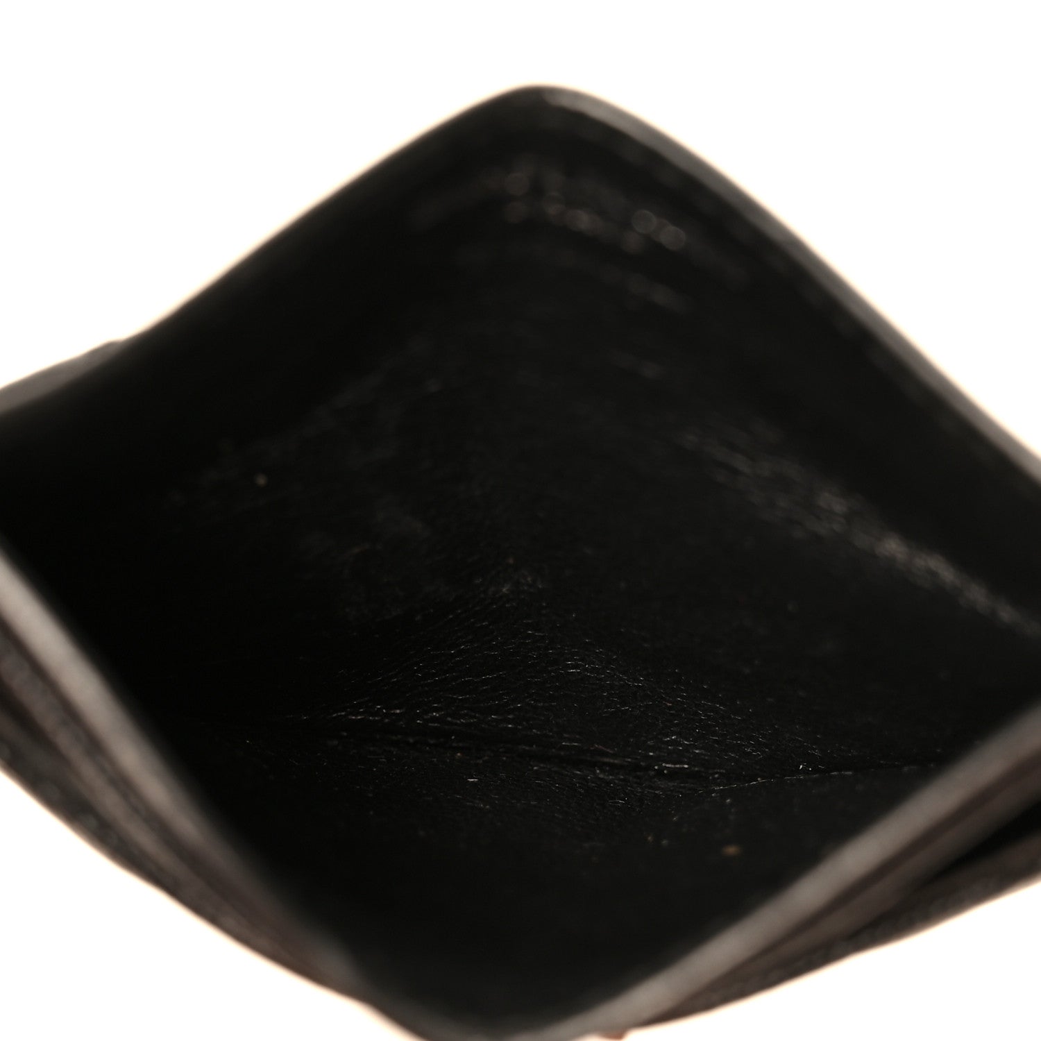 Saint Laurent Grain De Poudre Matelasse Chevron Monogram Credit Card Case Black 5 of 10