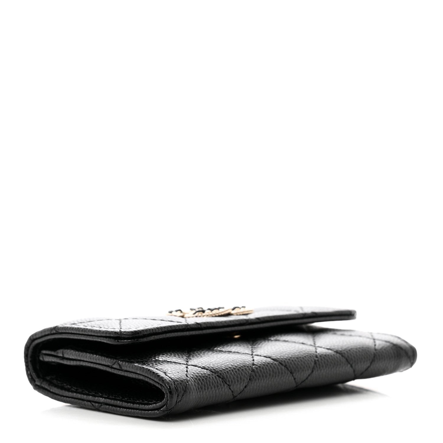 Chanel Caviar Quilted Crystal CC Flap Card Holder Black 4 of 9