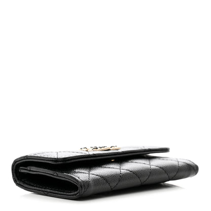Chanel Caviar Quilted Crystal CC Flap Card Holder Black 4 of 9