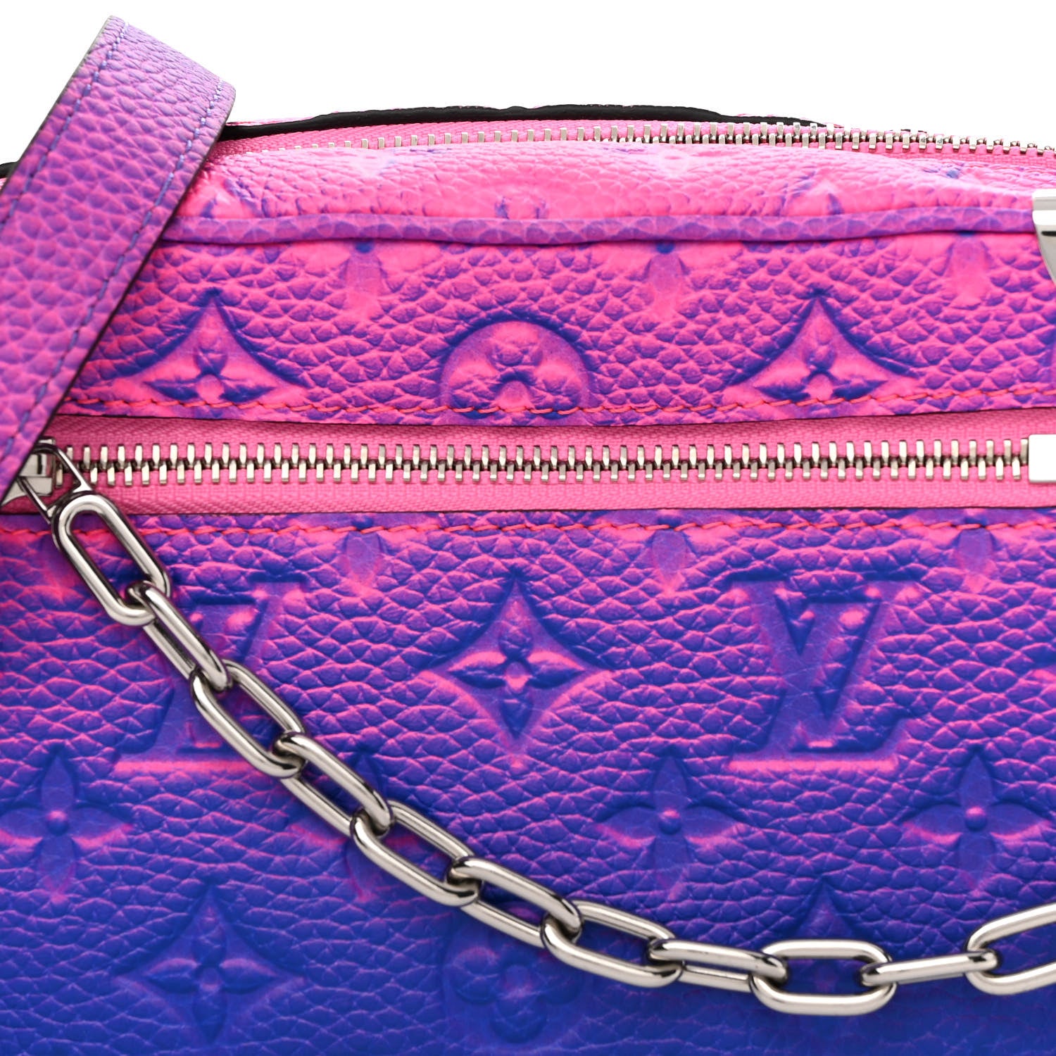 Louis Vuitton Taurillon Illusion Mini Soft Trunk Bleu Rose 7 of 9