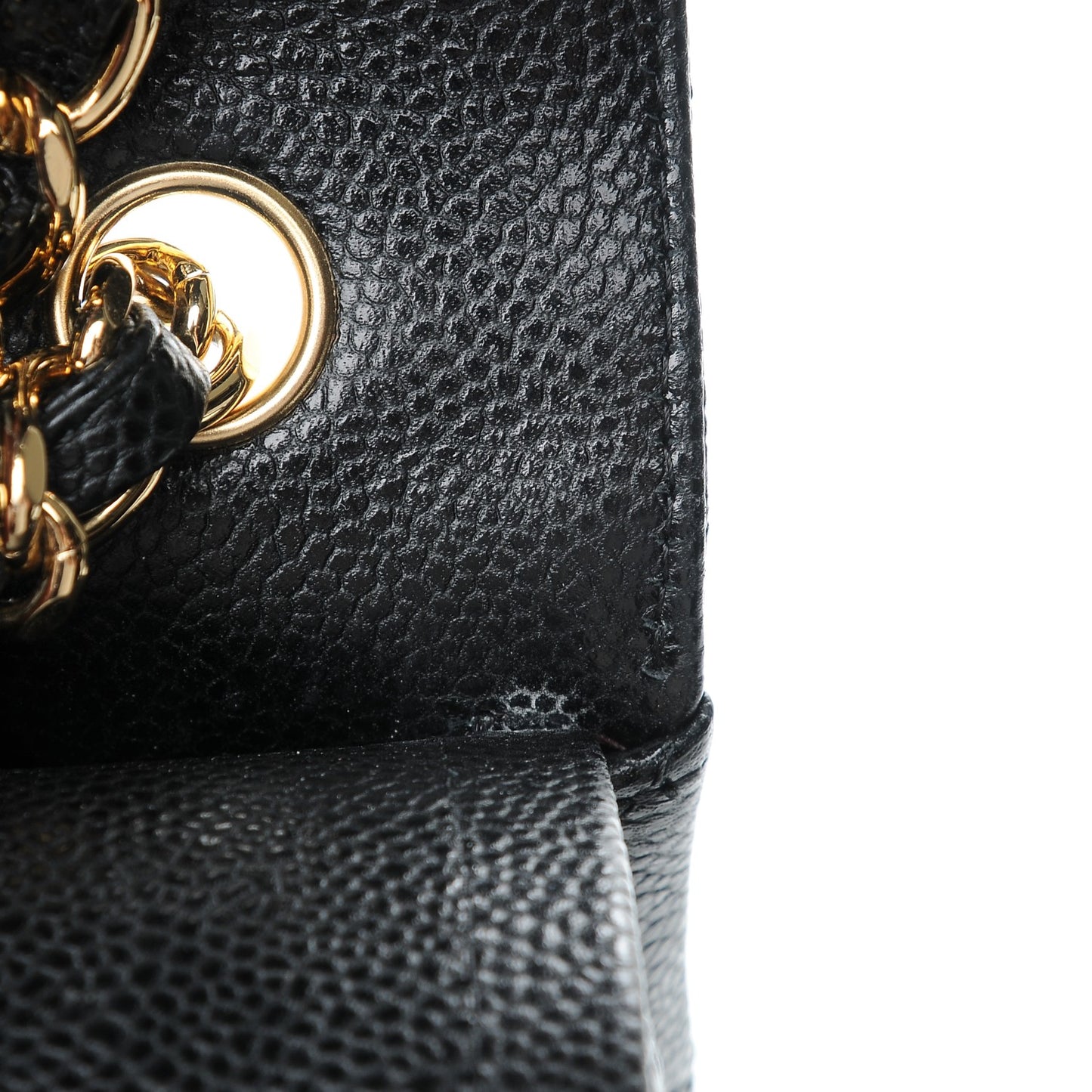 Caviar Quilted Jumbo Double Flap Black