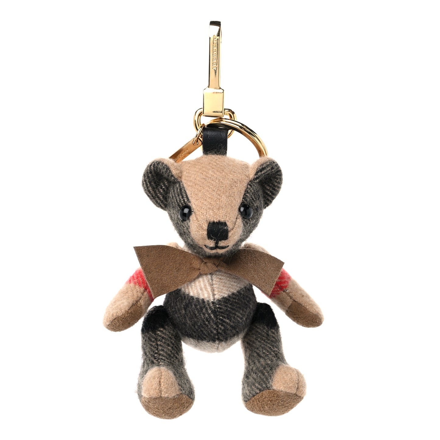 Cashmere Vintage Check Thomas Bear Bag Charm Camel