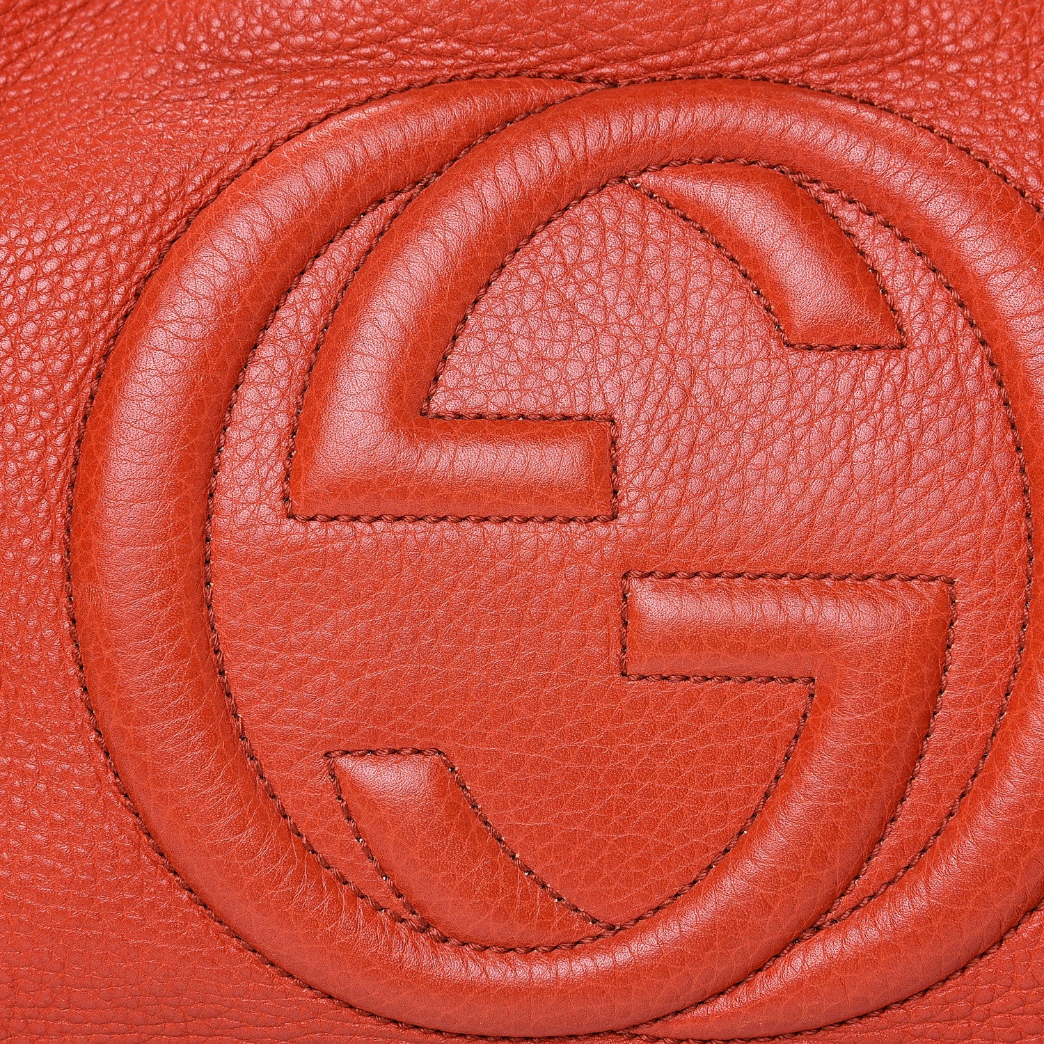 Gucci Pebbled Calfskin Medium Soho Chain Shoulder Bag Sun Orange 10 of 11