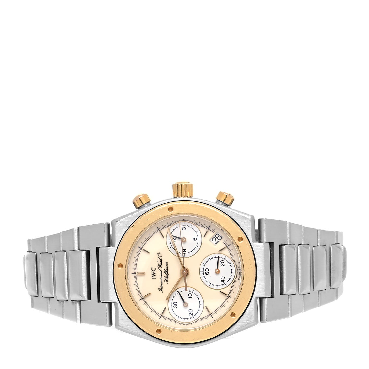 IWC Stainless Steel 18K Yellow Gold 30mm Ingenieur Quartz Watch Champagne IW3733 2 of 4