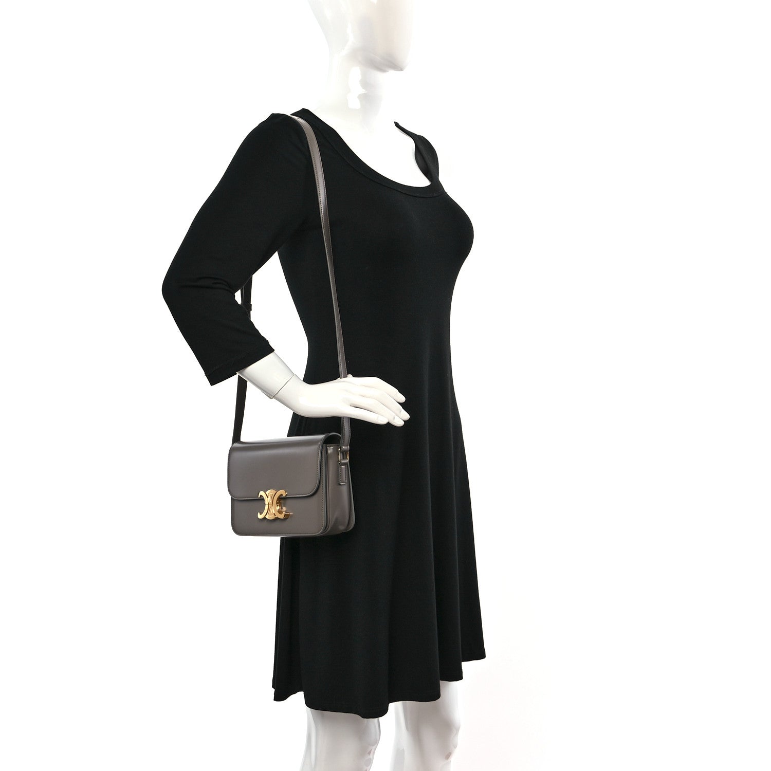 Celine Shiny Calfskin Teen Triomphe Pebble 3 of 10