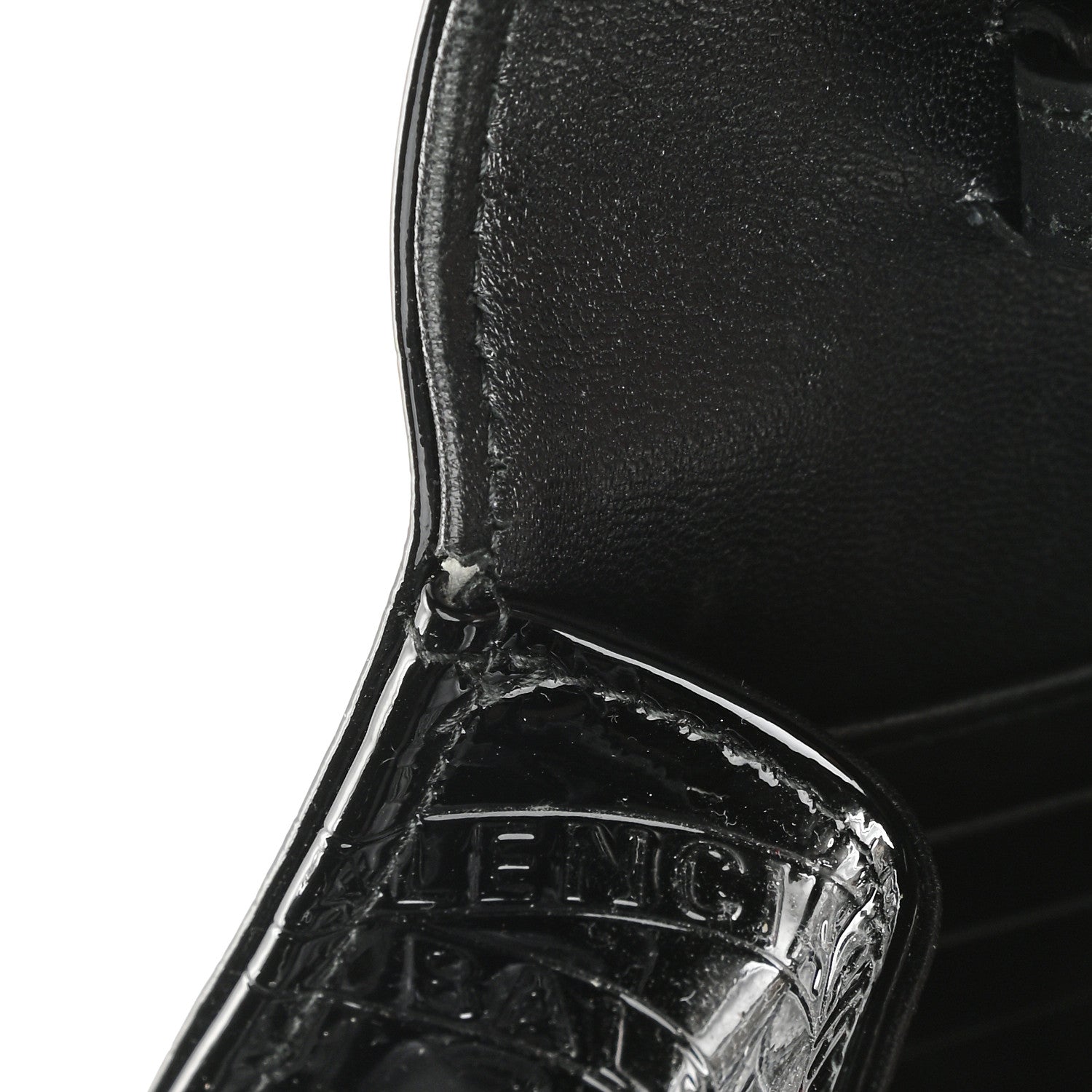 Balenciaga Patent Losange Monogram Embossed BB Wallet On Chain Black 7 of 10