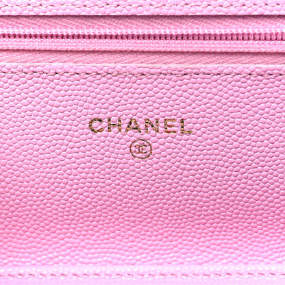Chanel Caviar Quilted Wallet on Chain WOC Light Pink 6 of 12