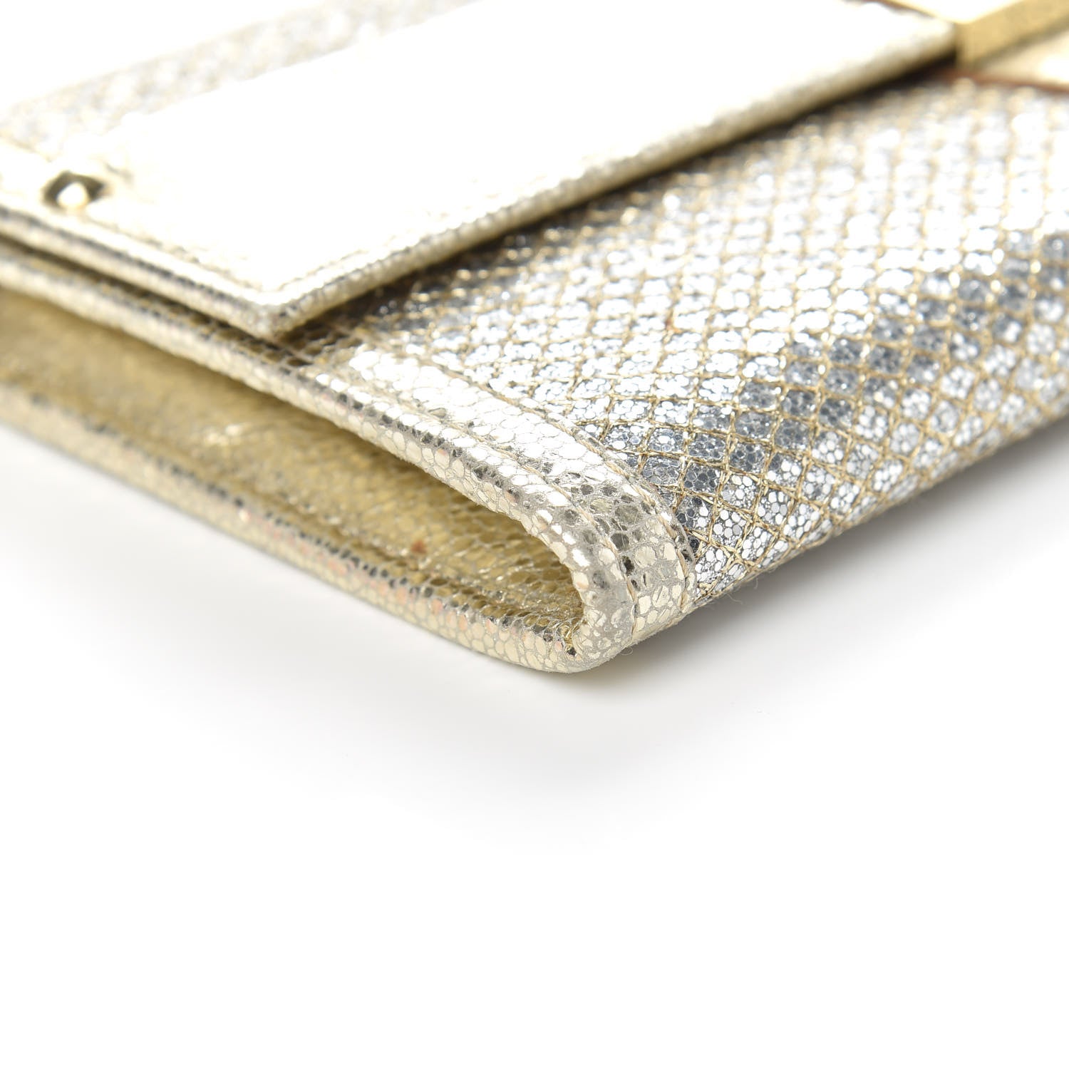 Jimmy Choo Glitter Fabric Reese Clutch Wallet Metallic 7 of 9