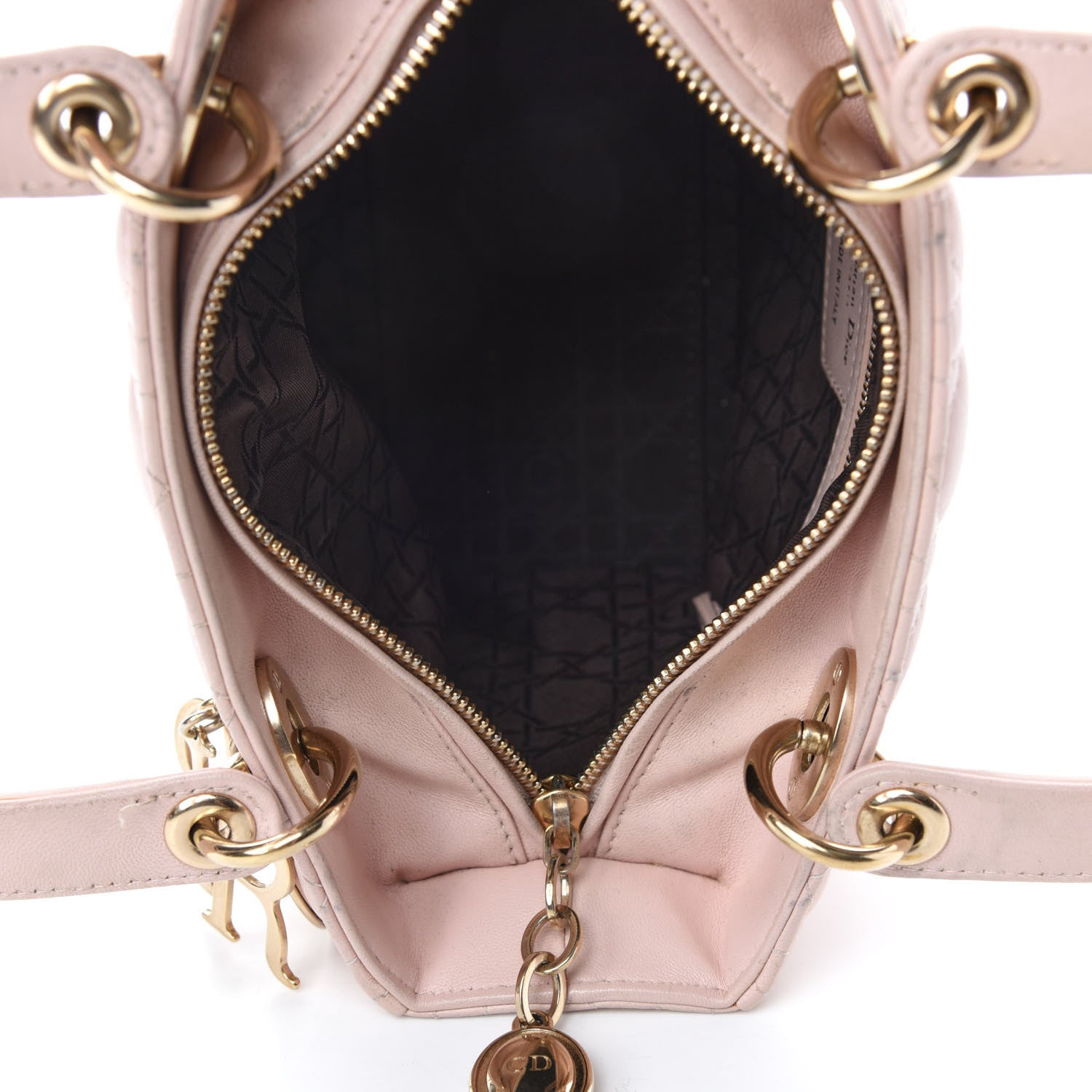 Christian Dior Lambskin Cannage Medium Lady Dior Light Pink 5 of 13