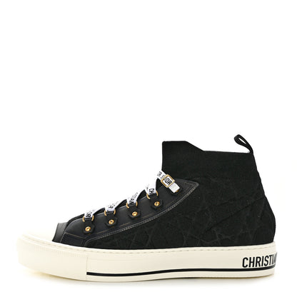 Christian Dior Technical Knit Calfskin Womens Walk'N'Dior High Top Sneaker 41 Black 1 of 7