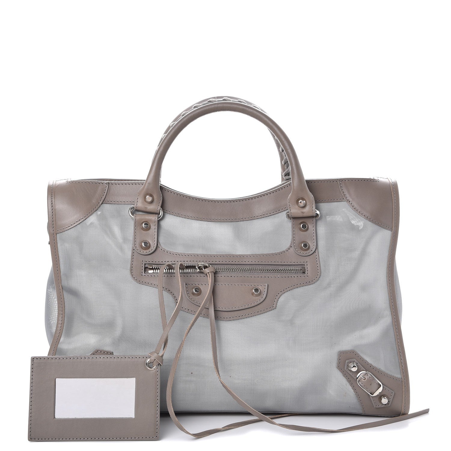 Balenciaga Technical Mesh Vegetable Calfskin Classic Silver Hardware City Gris Ardoise Gris Pyrite 1 of 14