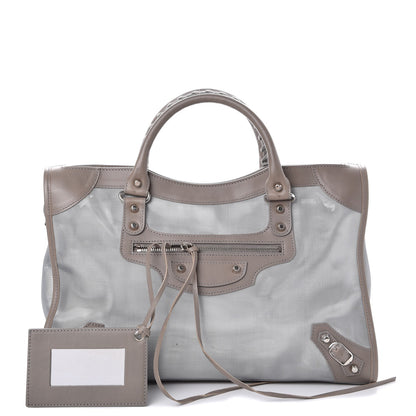 Balenciaga Technical Mesh Vegetable Calfskin Classic Silver Hardware City Gris Ardoise Gris Pyrite 1 of 14