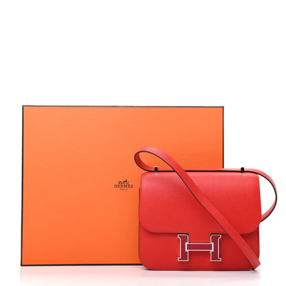 Hermes Epsom Enamel Constance 18 Rouge de Coeur Rubis 11 of 11