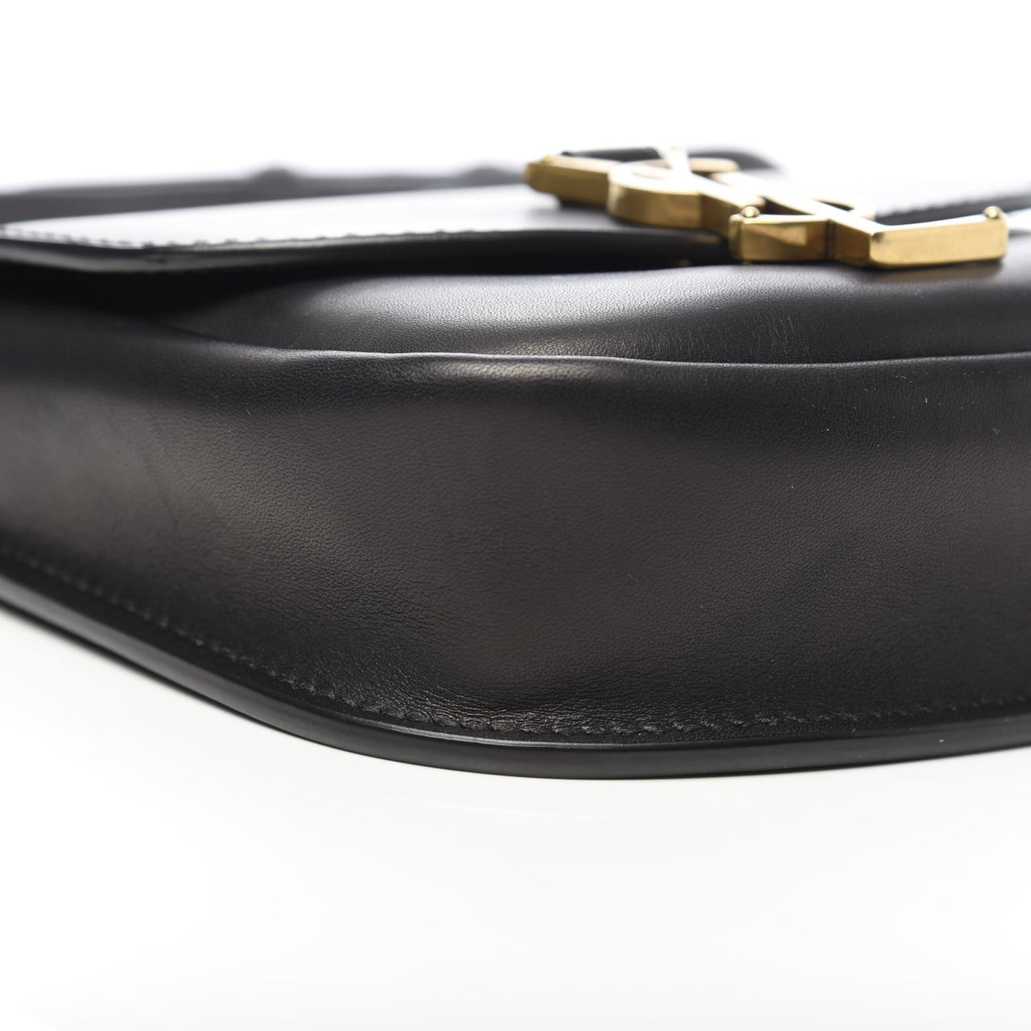 Smooth Calfskin Mini Classic Monogram Kaia Satchel Black