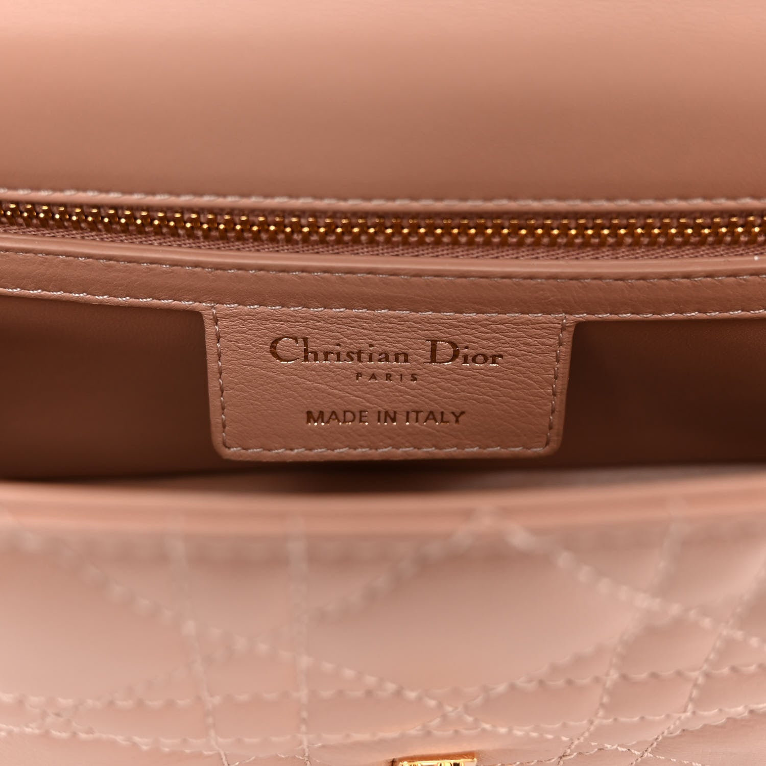 Christian Dior Calfskin Cannage Small Caro Bag Rose De Vents 6 of 10