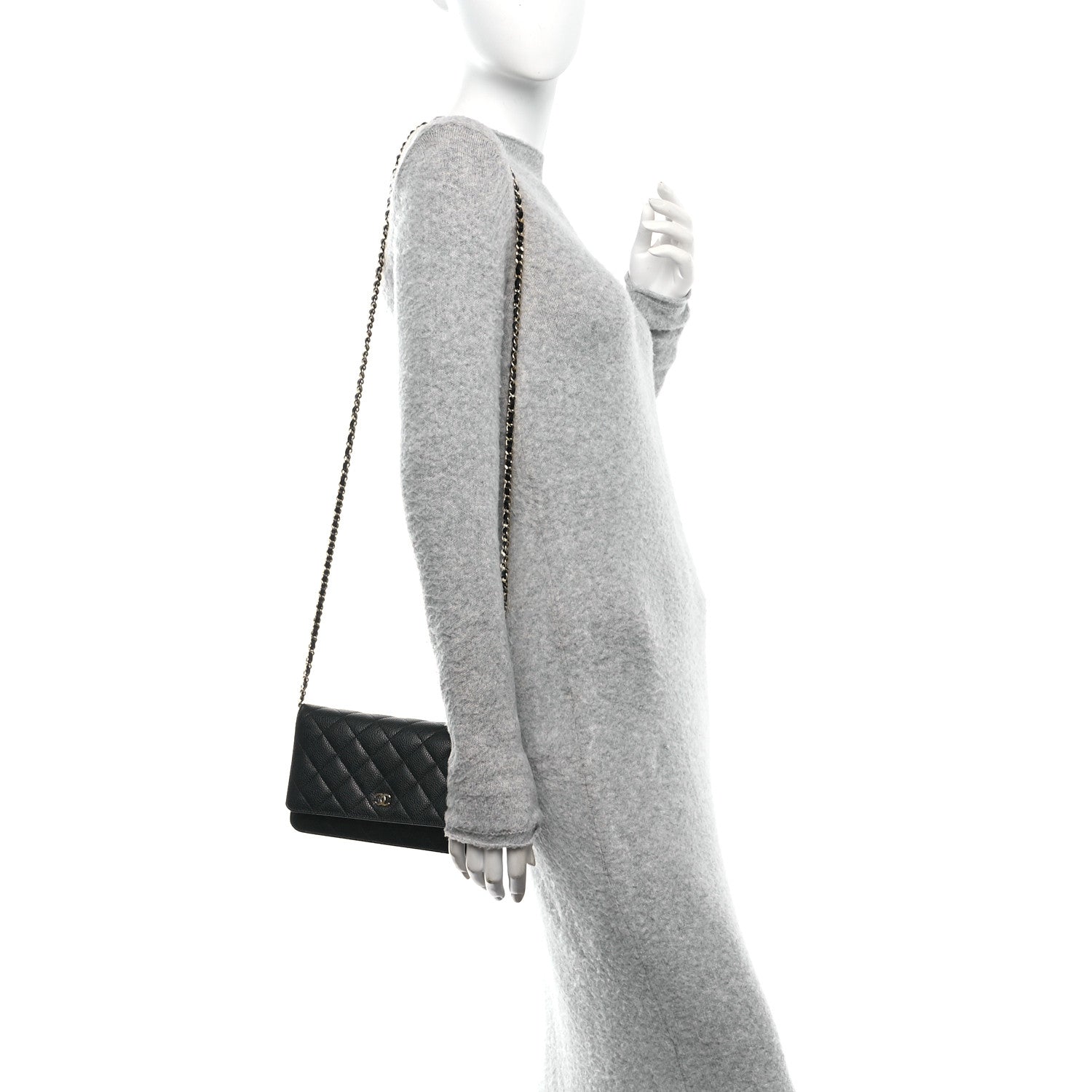Chanel Caviar Quilted Wallet on Chain WOC Black 2 of 11